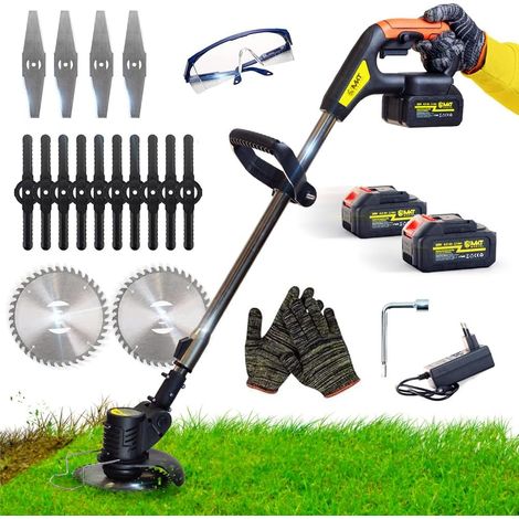 Débroussailleuse à Batterie 8000 mAh (2X 4000mAh 20V) Puissante 18000 TR/Min, Coupe Bordure Multifonction 3-en-1 Arbustes Pelouses, Tondeuse électrique réglable pour Le Jardin avec Accessoires (1/5)
