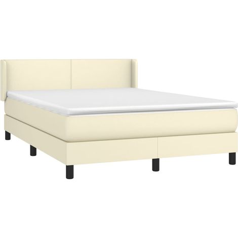 Giroletto a Molle con Materasso Crema 140x190 cm in Similpelle vidaXL (1/4)