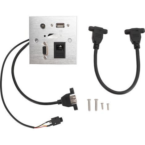 Prise multimédia en alliage d'aluminium, USB HD VGA, son 3.5MM, réseau réseau RJ45, pour maison, hôtel, bureau (1/5)