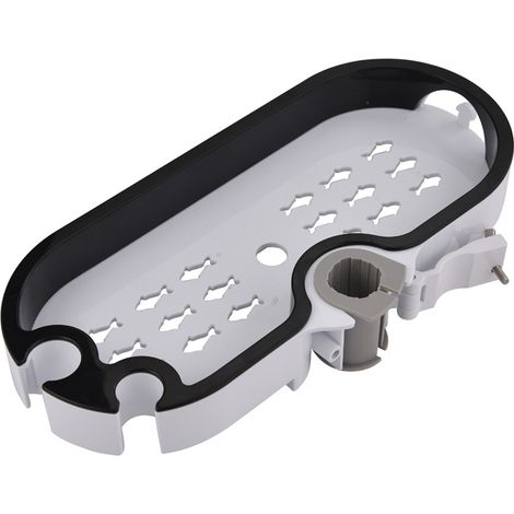 Receveur de salle de bain avec flexible de douche anti-perforation, pommeau de douche, support de barre de douche et porte-savon WC
