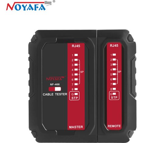 Testeur de câbles réseau NOYAFA NF-466, vérificateur POE, émetteur-récepteur, test de continuité UTP/STP RJ45/RJ11/RJ12/CAT5/CAT6/CAT7, localisateur de ligne téléphonique avec protection anti-brûlure (1/5)