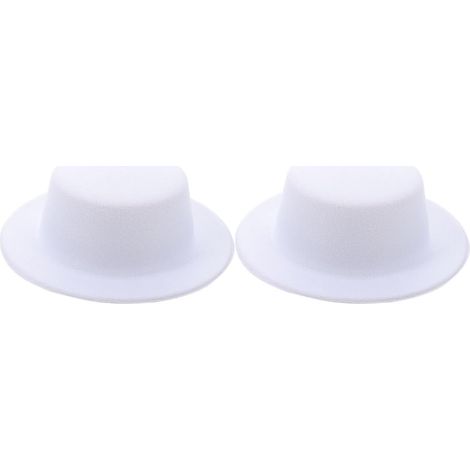 DIY-Haaraccessoires, 2 Stück kleine weiße Hüte aus EVA und Stoff, leicht anzubringende Clips, formbeständig für Haaraccessoires und Puppen (1/5)