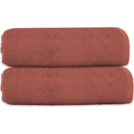 Lot 2 serviettes de bain 70x140 coton éponge (1/3)
