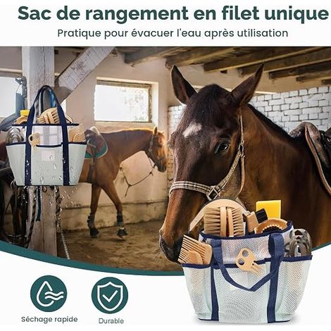 Brushes Kit with Storage Bag for Horse Grooming and Bathing (1/4)