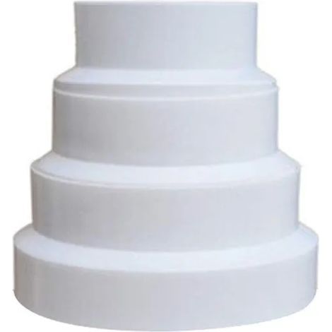 Runde Kunststoffanschlüsse für Kanalreduzierrohr, Ventilatorabsaugung, Adapter 80–120 mm, weiß (1/5)