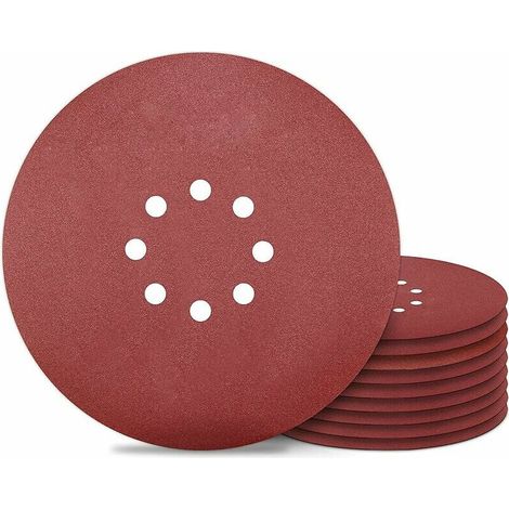 Sanding disc 225 mm 8-hole sandpaper 240 grit for wall sander 10 pieces (1/5)