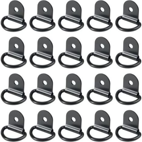 20 pièces Anneaux D'arrimage,Anneaux d'arrimage,Anneau Arrimage INOX,remorque d'anneau Montage d, Anneau d arrimage Rond pour Pliable avec Verrouillage de Charge dans Les Voitures(36 x 25 mm, Noir) (1/4)