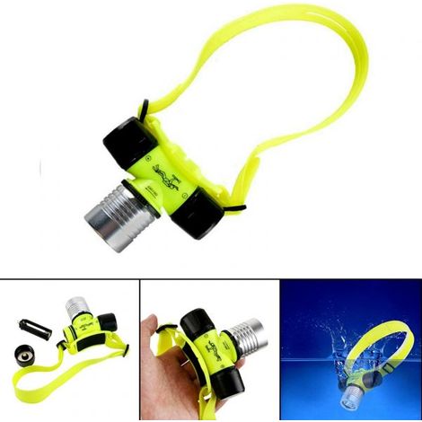 LAMPADA FRONTALE SUBACQUEA LED CREE TORCIA IMMERSIONE SUB RICARICABILE PESCA (1/5)