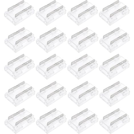 Lot de 20 Raccords LED COB 2 Broches pour Bandes Lumineuses 10 Mm-9 en 1, sans Zone Sombre, Adaptés aux IP20 COB/SMD (1/5)
