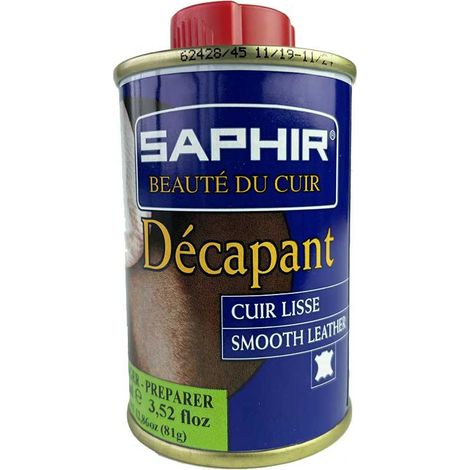 Décapant pour cuirs lisses 100ml – Élimine anciennes teintures – Prépare surface pour nouvelle teinture – Fabriqué en France – Saphir