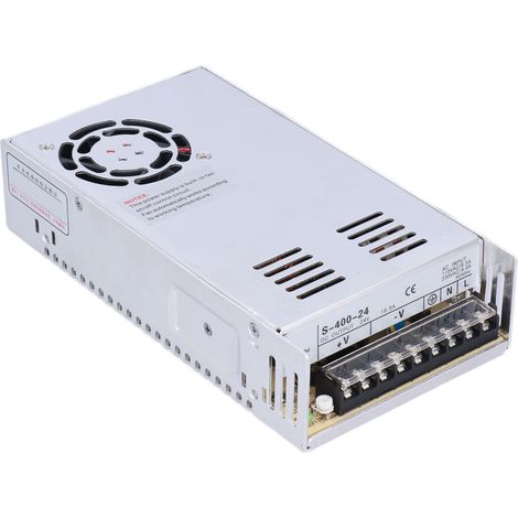 400-W-Schaltnetzteil, 24 V, 16,5 A, 115–230 V AC Spannungswandler, Gehäuse aus Aluminiumlegierung, mit Anschlussklemmen, Modell S-400-24 (1/5)