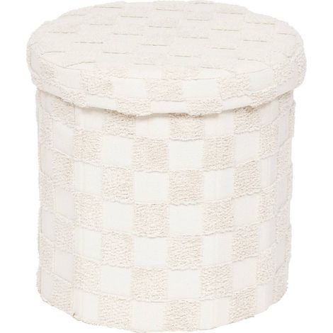 Pouf pieghevole pasti bianco d38x38cm - Atmosphera créateur d'intérieur (1/4)