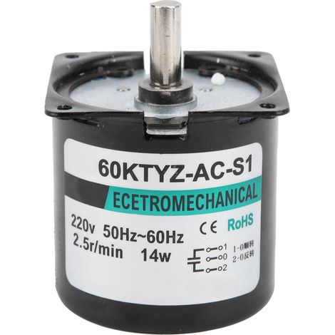 Moteur synchrone AC miniature 14W 2,5 tr/min 220V - Engrenage métal lent, aimant permanent, équipement générateur DIY (1/5)