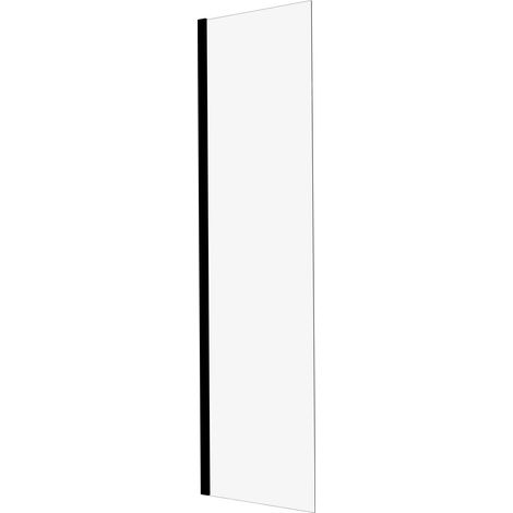 KINEDO - Paroi Douche Solo 6+ - Verre de Sécurité 6 mm transparent + Profilé Aluminium finition noir mat - Traitée Anti-Calcaire, Volet Pivotant en Option - Fabriquée en France - L.50 cm x H.200 cm (1/5)