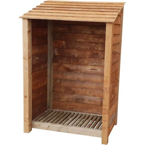 Wooden Log Store, W119xH180cm (Brown finish)