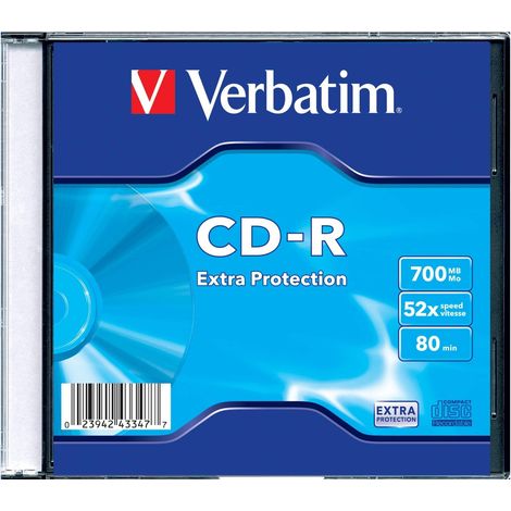 CD-R Verbatim de 700 MB con protección adicional (formato delgado 1) (1/3)