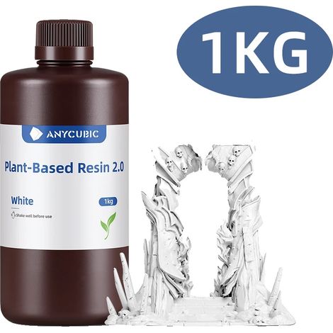 Résine photosensible, faible odeur, durcissement rapide, 1Kg-Blanc