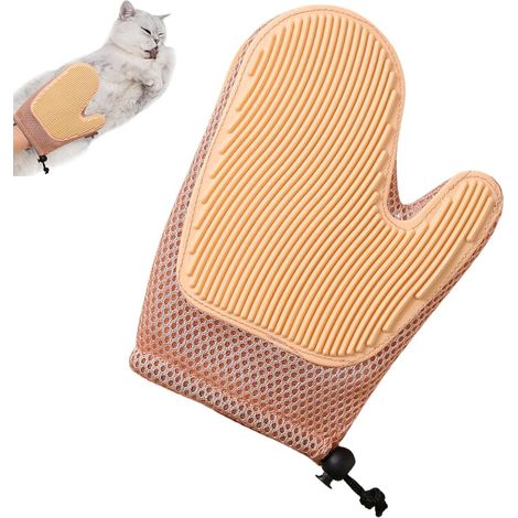 Cat Grooming Gloves Dog Hair Remover Grooming Gloves Double Sided Glove Brush Gentle Massage for Pets Remove Long or Short Hair (1/5)