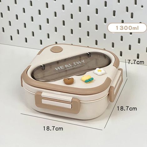 Boîte à lunch Bento en plastique, 1300 ml, compatible micro-ondes, idéale pour le travail, l'école, les pique-niques ou les voyages.-AquaForge (1/4)