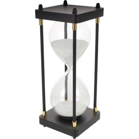 Sablier PACKOVE 60 minutes, verre transparent et sable blanc (1/5)