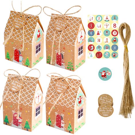 Sac Cadeau De Noël - Papier Kraft Épais 24 Pièces - Pour Bonbons, Petits Cadeaux, Cookies - Idéal Fêtes Familiales Et Événements (1/5)