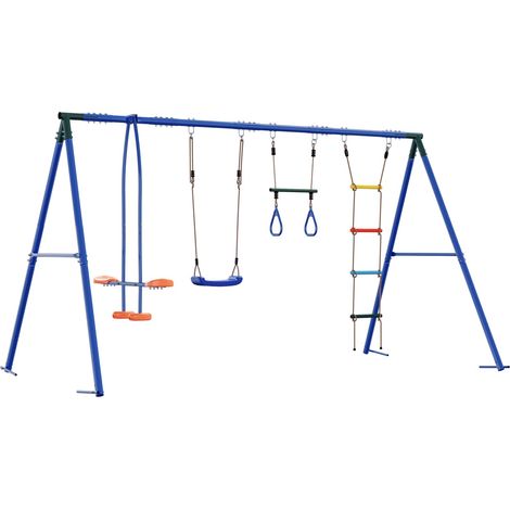 Outdoor Schaukelset Mehrfarbig 330 x 185 x 185 cm Stahl und PE vidaXL