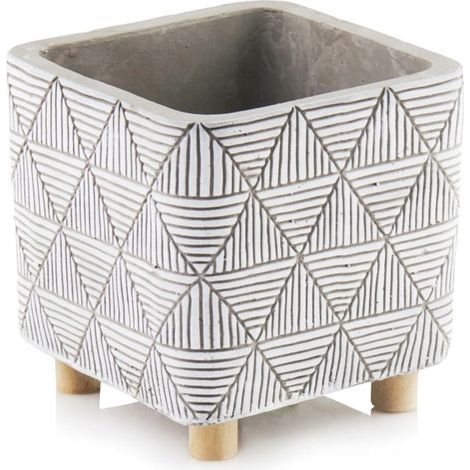 Vaso da fiori in cemento con gambe etniche, 13 cm, grigio