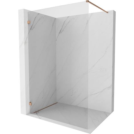 Mexen Lunar mampara de ducha Walk-in izquierda 60 x 200 cm, transparente 8 mm, cobre cepillado - 830-060-000-65-00-L (1/5)