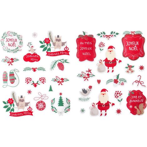 Stickers de noël pailletés 25X30 - Feeric lights & christmas