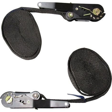 x2 Black 50MM 5M 5 Ton Endless Ratchet Straps - 5000KG Metre Tie Down Lashing