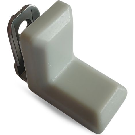 Ángulo para muebles Komandorek, soporte metálico + tapa, gris claro (03) 100 unidades (1/5)