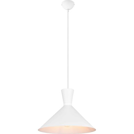 Lampada a sospensione, metallo, bianco opaco, D35 cm, Enzo (1/5)