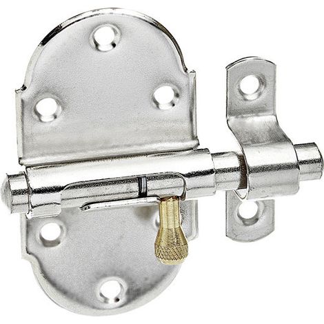 GAH Alberts Feder-Grendelriegel mit befestigter Schlaufe B45xL85mm silber, vernickelt (1/3)