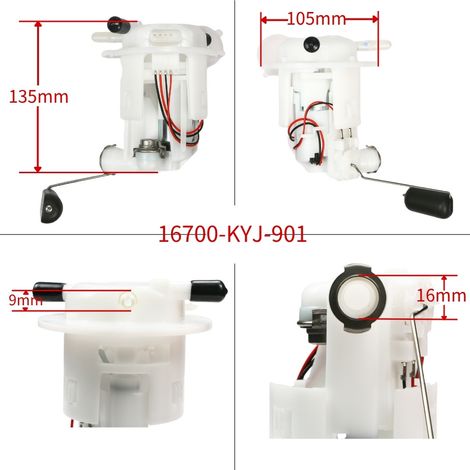 The fuel pump 16700-KYJ-901 is suitable for Honda CBR250R, CB300F, CB300 and CBR300. (1/3)