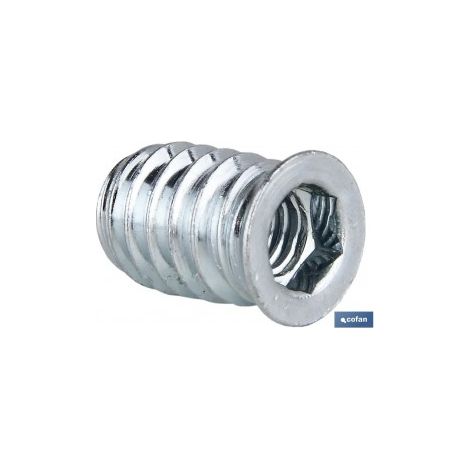 Pack mit 200 Verzinkten Eisen-Einschraubmuttern 06x13