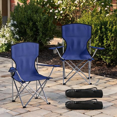 Chaise de camping pliable bleu Foncé 88 x 57 x 97 cm (1/5)