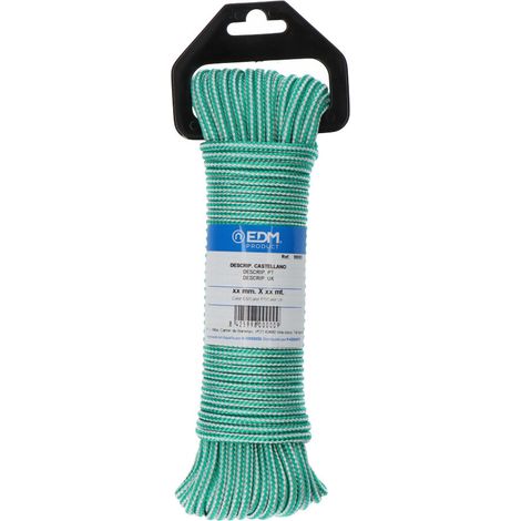 Corda intrecciata in PP verde/bianco 4,5 mm x 15 m