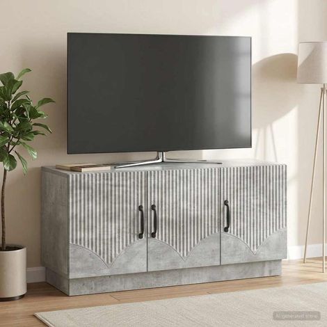 TV-Schränk Betongrau 99 x 34,5 x 47 cm Holzwerkstoff (1/5)