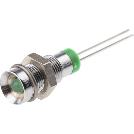 Voyant LED lumineux Vert RS PRO, dia. 6mm, 2V c.c., taille de la lampe 3 mm ( Prix pour 1 )