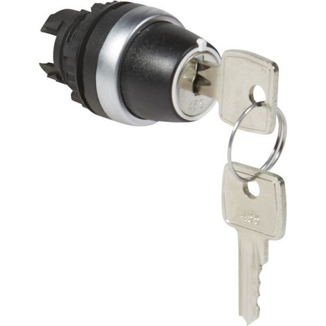 Bouton tournant non lumineux à clé n°455 IP69 Osmoz composable 3 positions fixes 45° (023960)