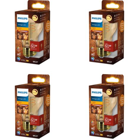 Philips Pack avantagé E27 Ampoule Standard (60W) Claire Dimmable Lumière blanche chaude - 4 pièces (1/3)