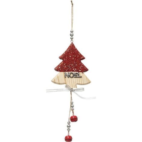 Paris Prix - Sujet De Noël Déco sapin Long 32cm Rouge