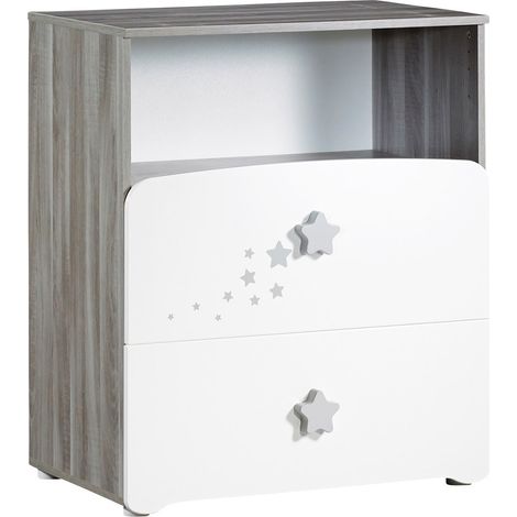 Commode à langer et 1 niche en bois blanc (1/3)