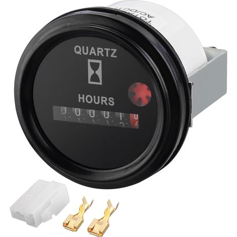 Compteur d'heures quartz 6V-80V, 12 volts avec support métallique anti-vibrations, étanche pour usage intérieur et véhicule