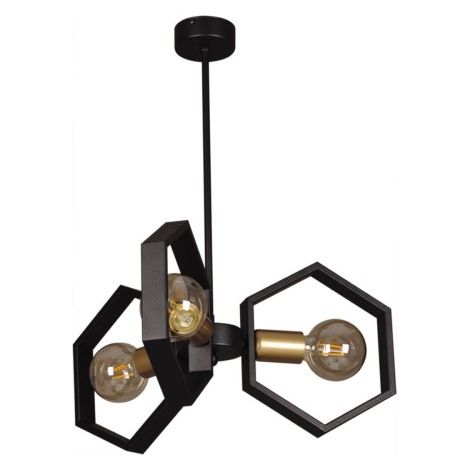 Lustre moderne métal noir/or Kaja Honey K-4723 3xE27