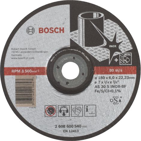 Bosch 2608600540 Disco abrasivo desbaste Expert Inox 180x6mm 10 uds (1/2)