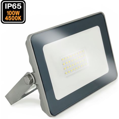 Europalamp – Projecteur LED 100W étanche IP65 – Lumière blanche neutre 4000K – 8000 lumens – Aluminium résistant pour extérieur et intérieur (1/5)