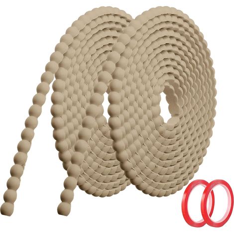 Moulure Murale Décorative Adhésive Couleur Bois (6M x 10mm) Moulure en PVC Flexible avec Bordure Perlée 3D, Baguette de Finition Hydrofuge et À Peindre pour Mur, Cadre de Miroir et Bords (1/5)