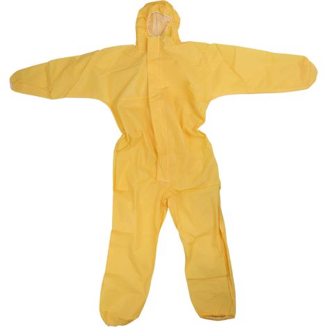 Ortviai Combinaison de protection jaune résistante aux acides et aux alcalis, taille XXXL, pour laboratoire et peinture
