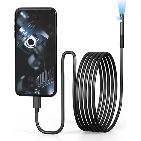 Endoscope industriel haute définition à lentille unique de 3 mètres pour tuyaux, compatible avec les endoscopes pour téléphones mobiles trois-en-un Apple, Android et Type-C. (1/5)